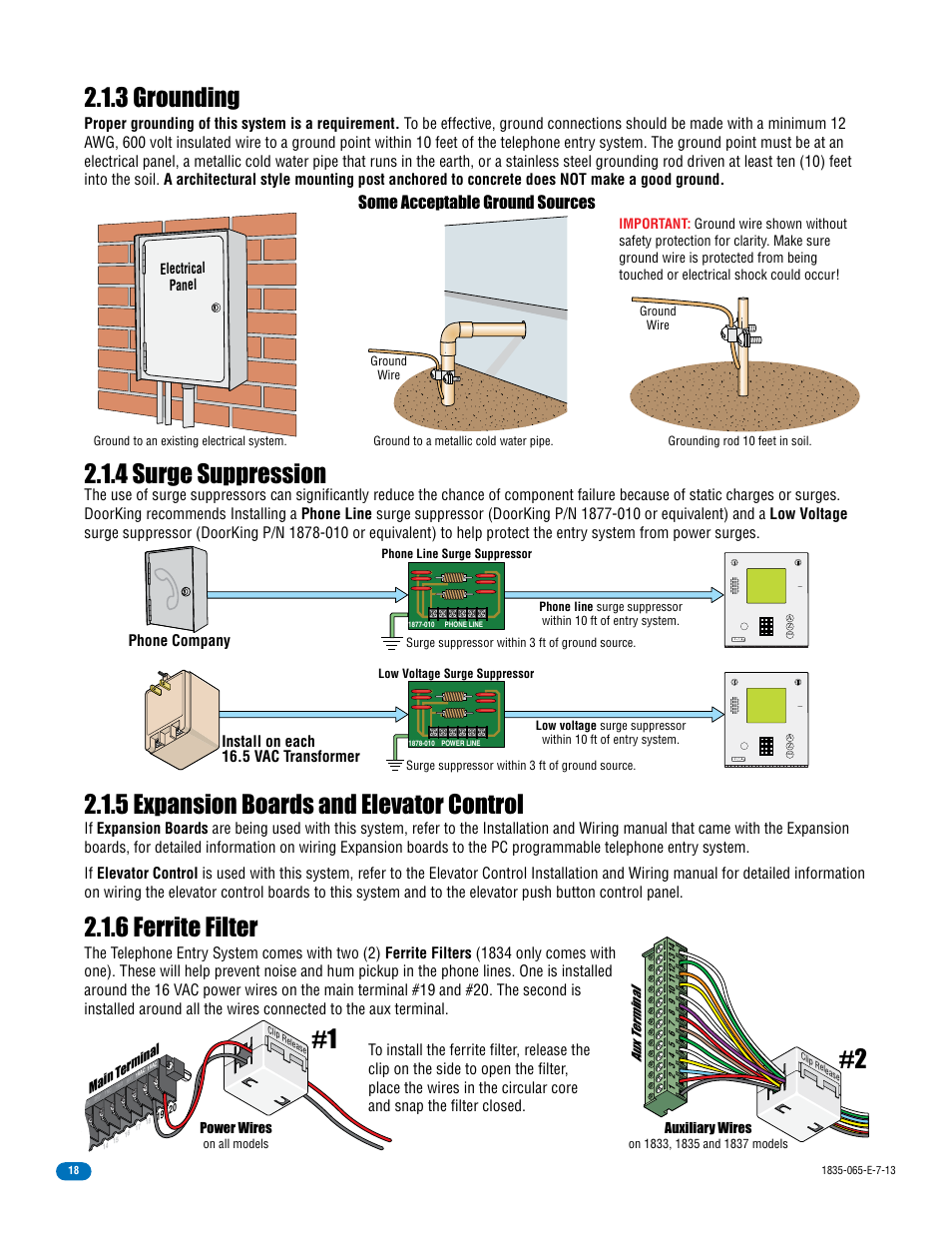 Some acceptable ground sources, Phone company | DoorKing 1833 PC Programmable User Manual | Page 20 / 70