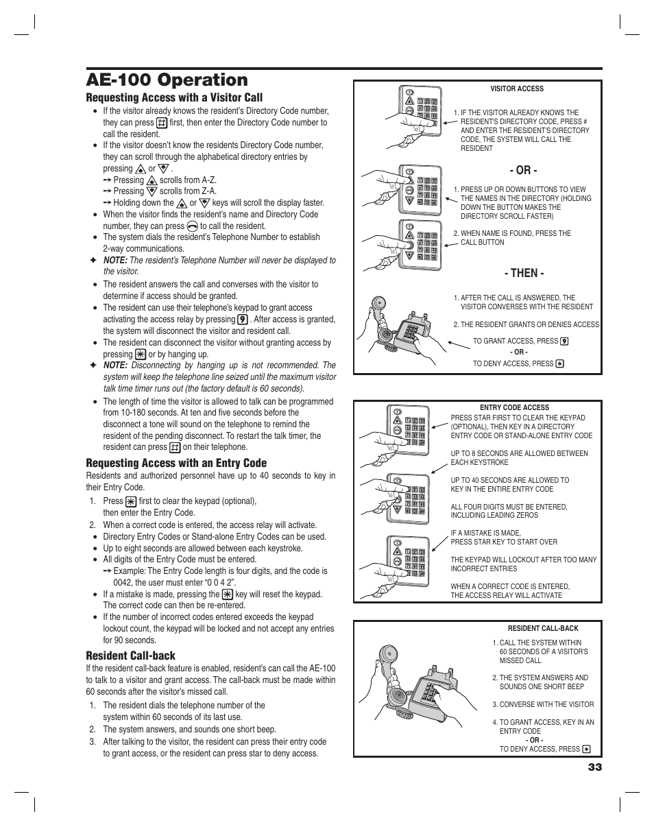 Ae-100 operation, Then | Controlled Products Systems Group AE-100 User Manual | Page 33 / 36