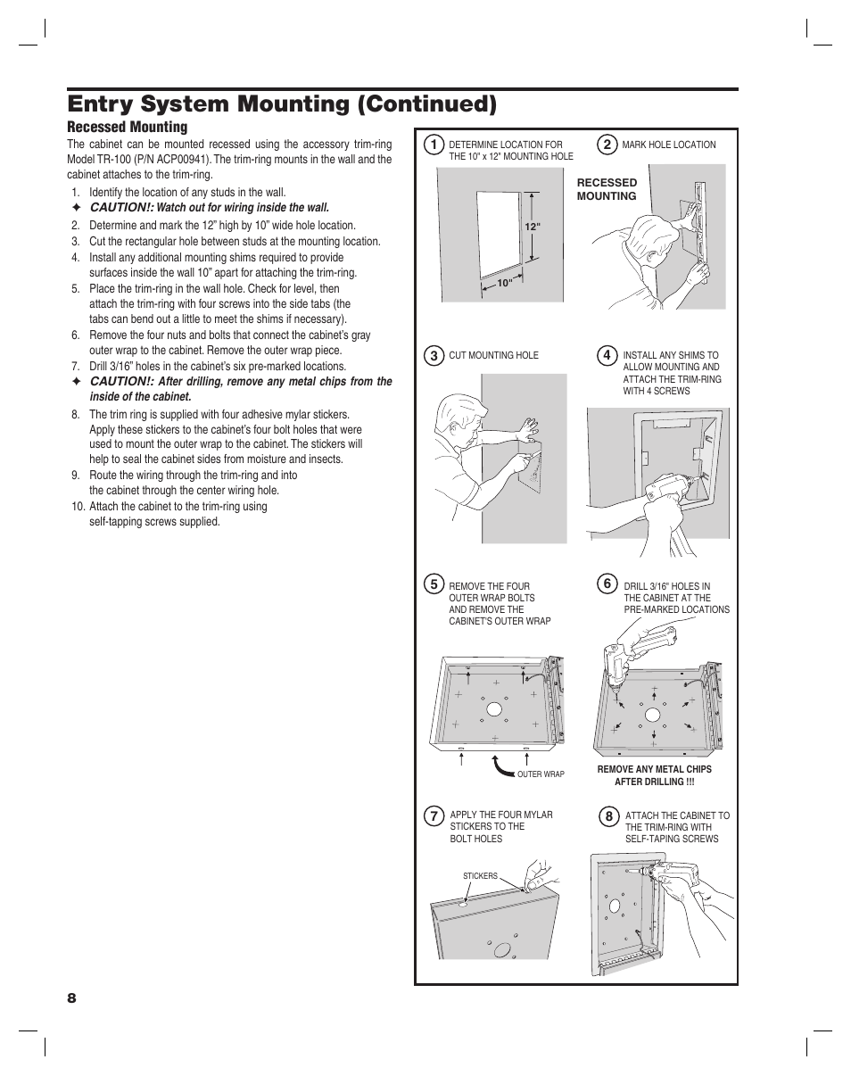 Entry system mounting (continued) | Controlled Products Systems Group AE-100 User Manual | Page 8 / 36