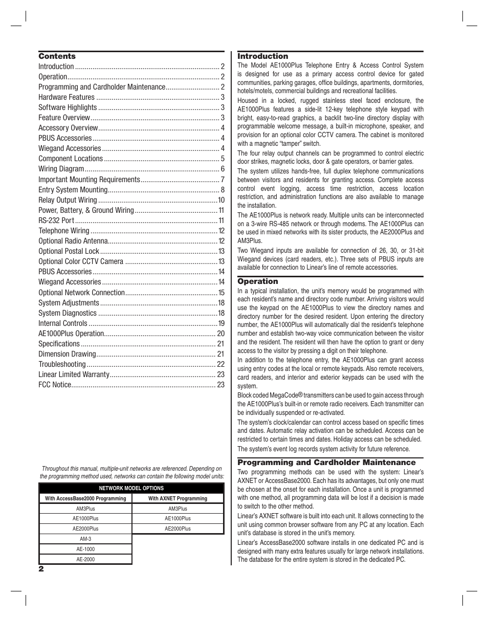 Controlled Products Systems Group AE-1000PLUS User Manual | Page 2 / 24