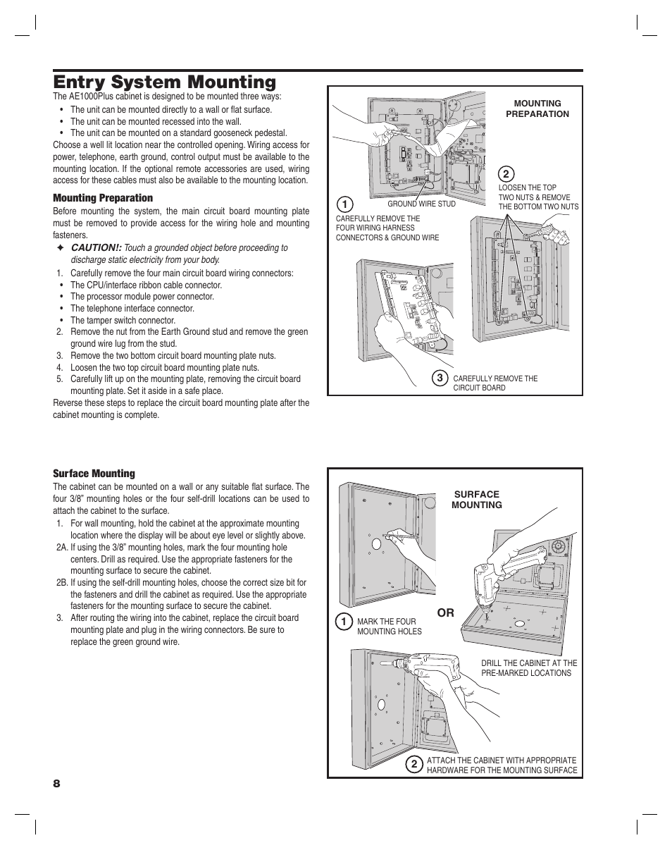 Entry system mounting | Controlled Products Systems Group AE-1000PLUS User Manual | Page 8 / 24
