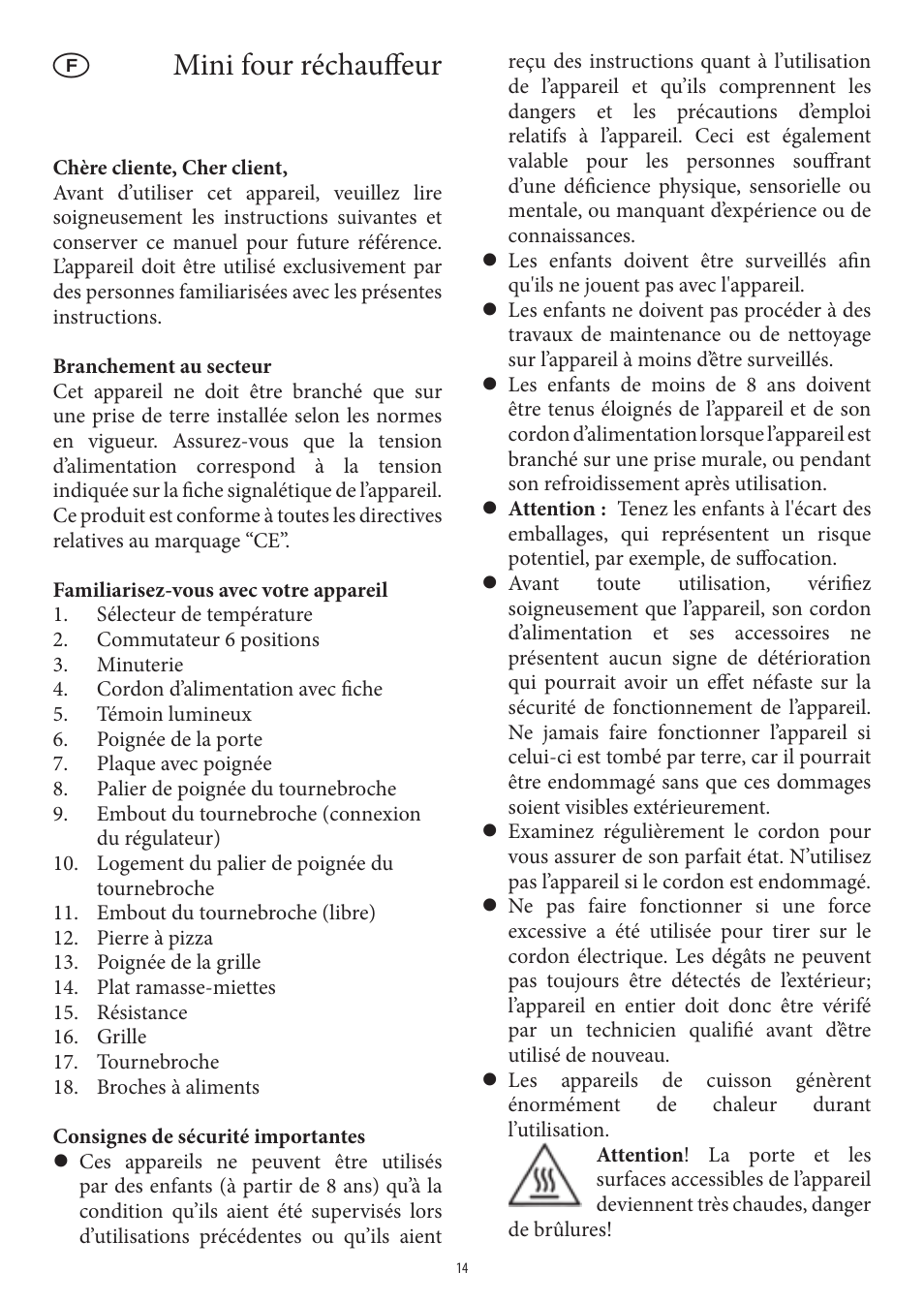 Mini four réchauff eur | SEVERIN TO 2037 User Manual | Page 14 / 70
