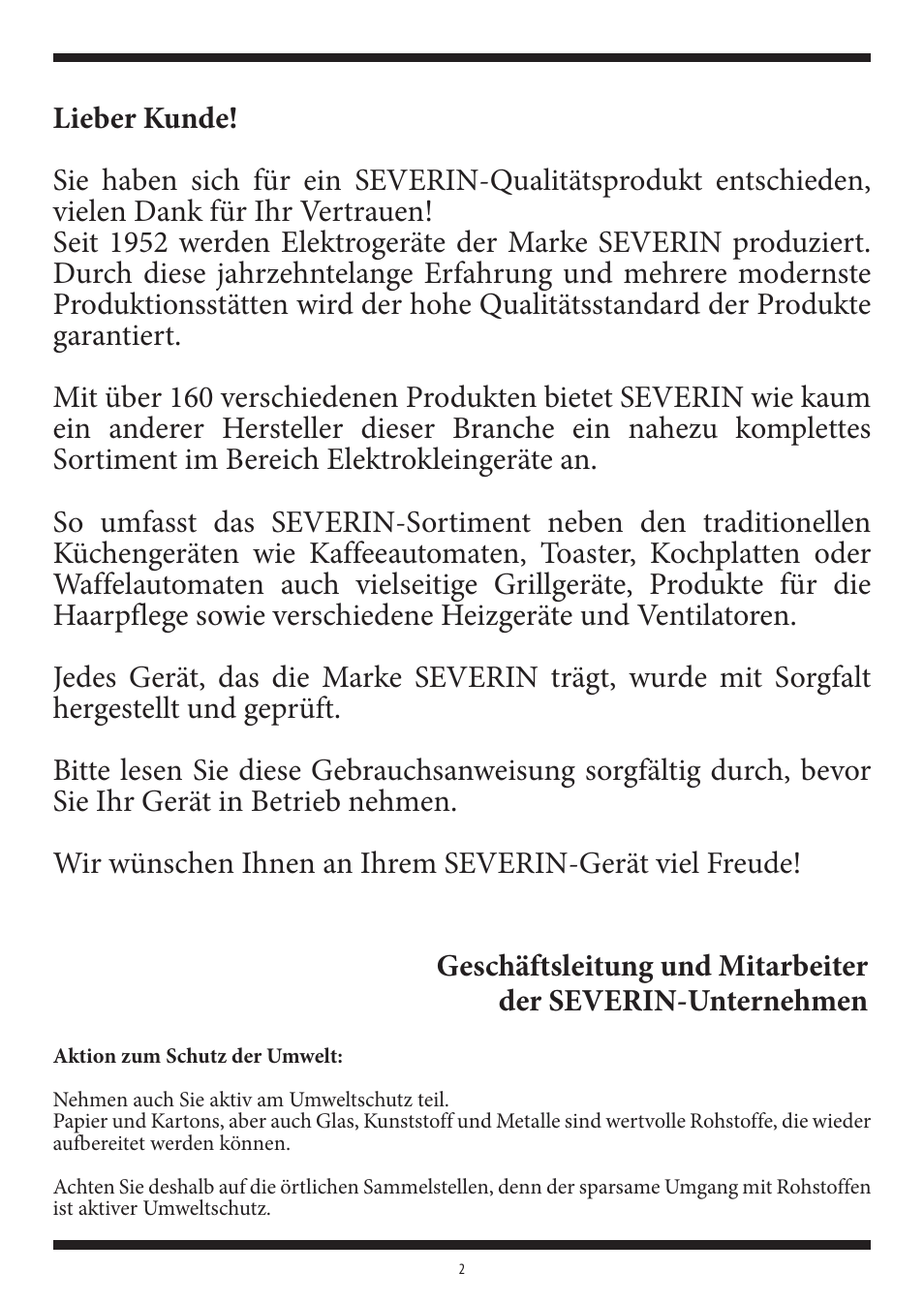 SEVERIN TO 2037 User Manual | Page 2 / 70