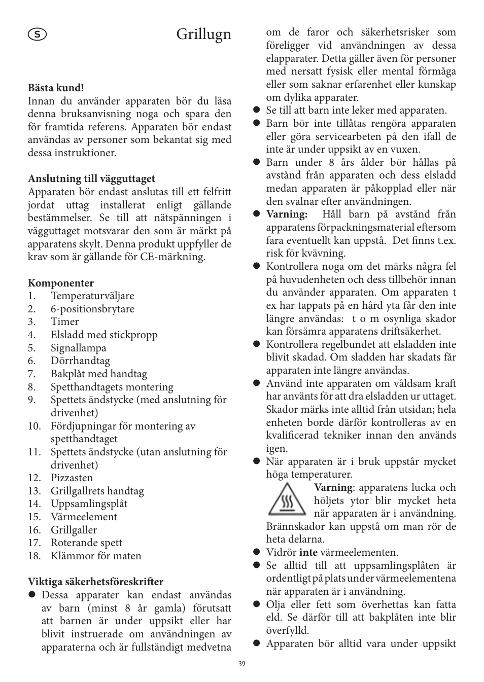 Grillugn | SEVERIN TO 2037 User Manual | Page 39 / 70