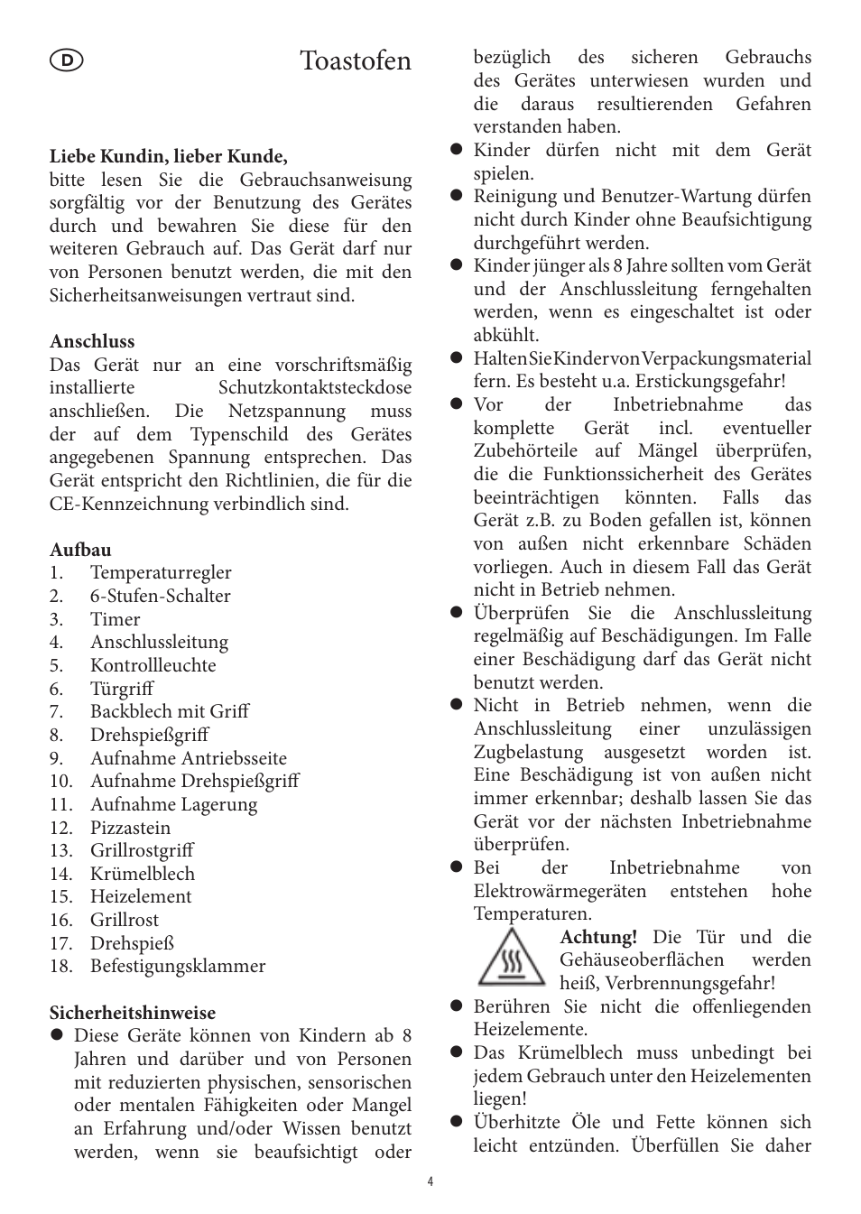 Toastofen | SEVERIN TO 2037 User Manual | Page 4 / 70