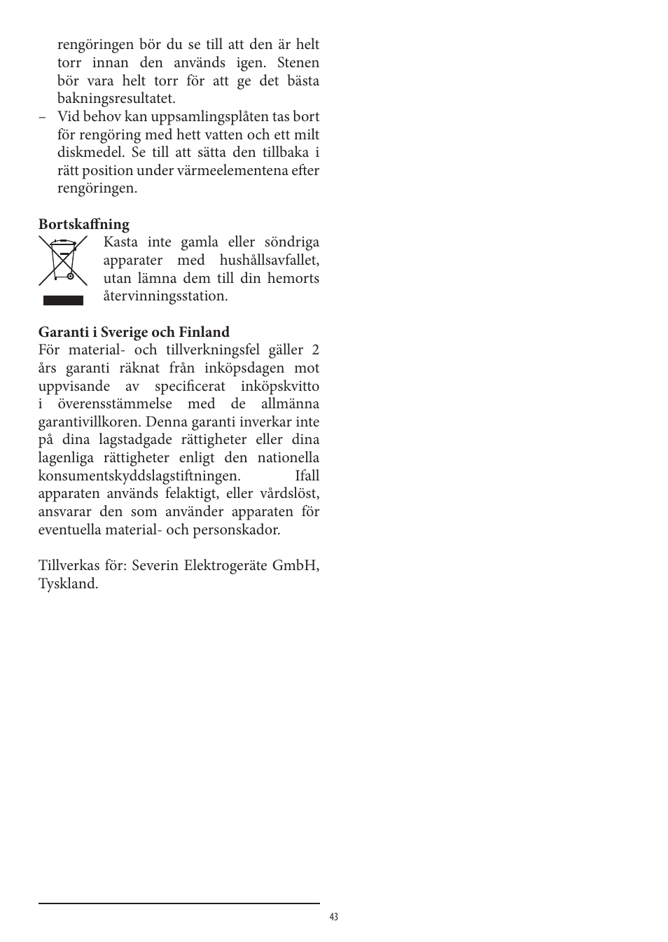 SEVERIN TO 2037 User Manual | Page 43 / 70
