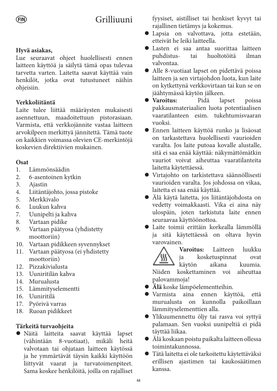 Grilliuuni | SEVERIN TO 2037 User Manual | Page 44 / 70