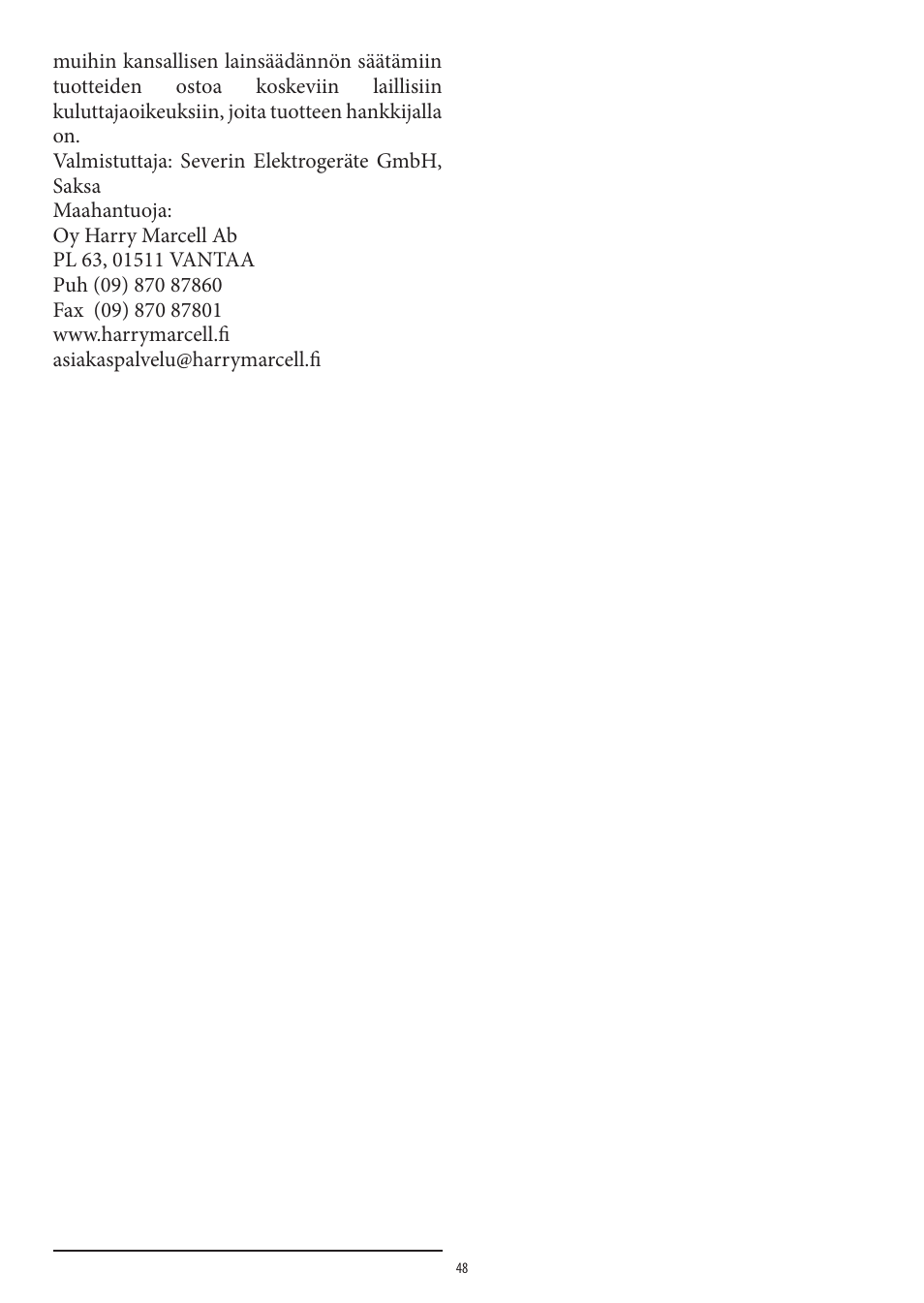 SEVERIN TO 2037 User Manual | Page 48 / 70
