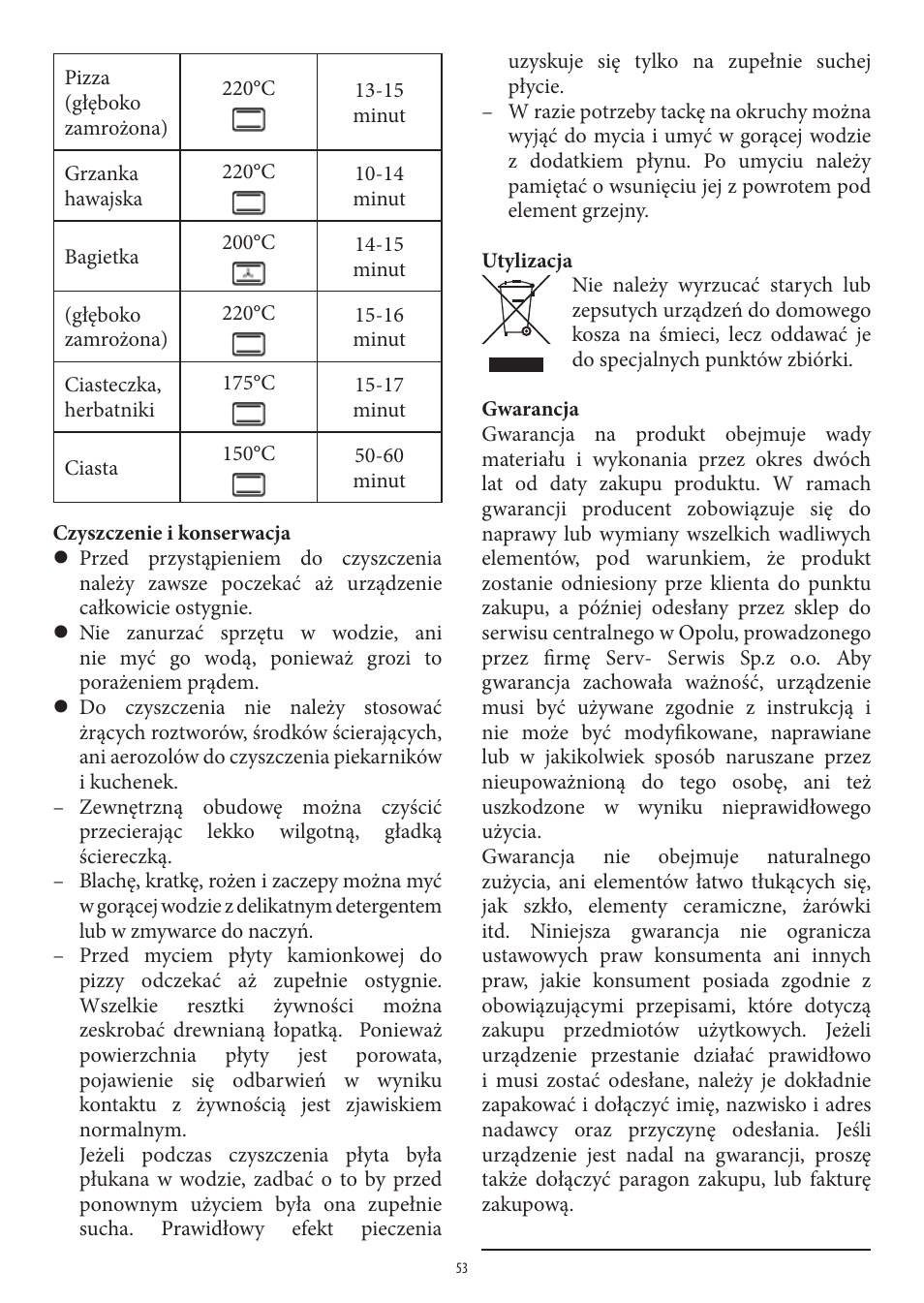 SEVERIN TO 2037 User Manual | Page 53 / 70