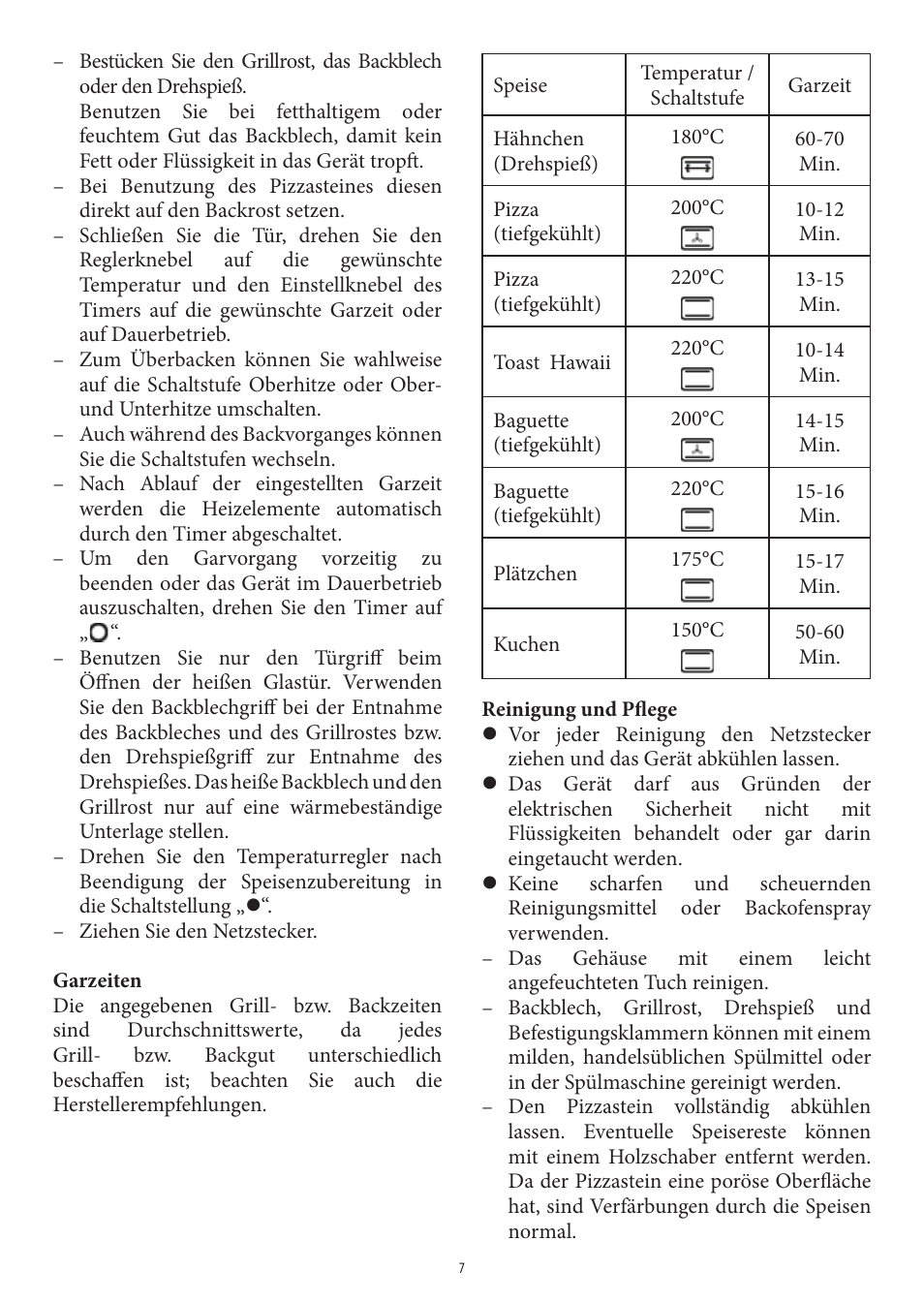 SEVERIN TO 2037 User Manual | Page 7 / 70