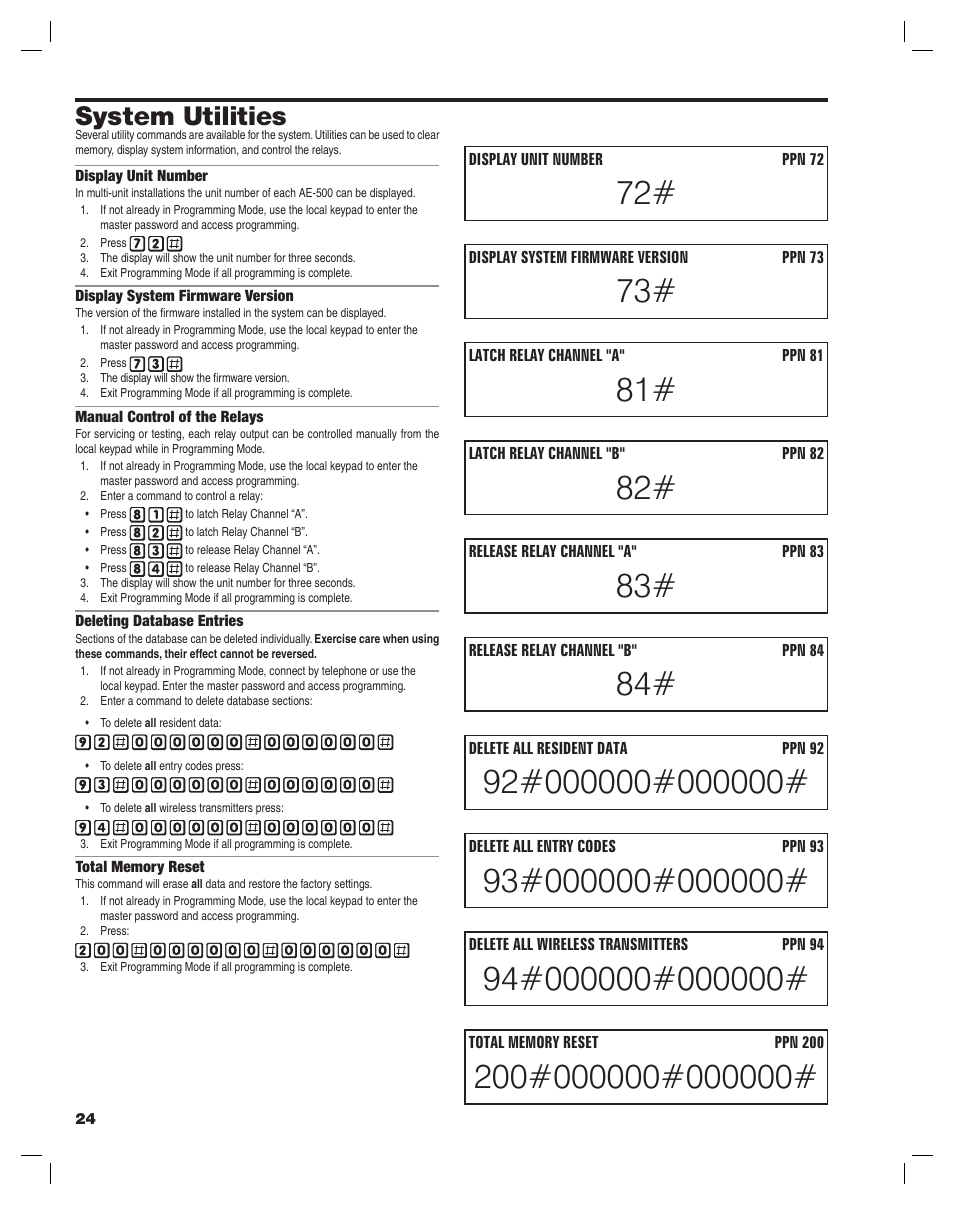 System utilities | Controlled Products Systems Group AE-500 User Manual | Page 24 / 28