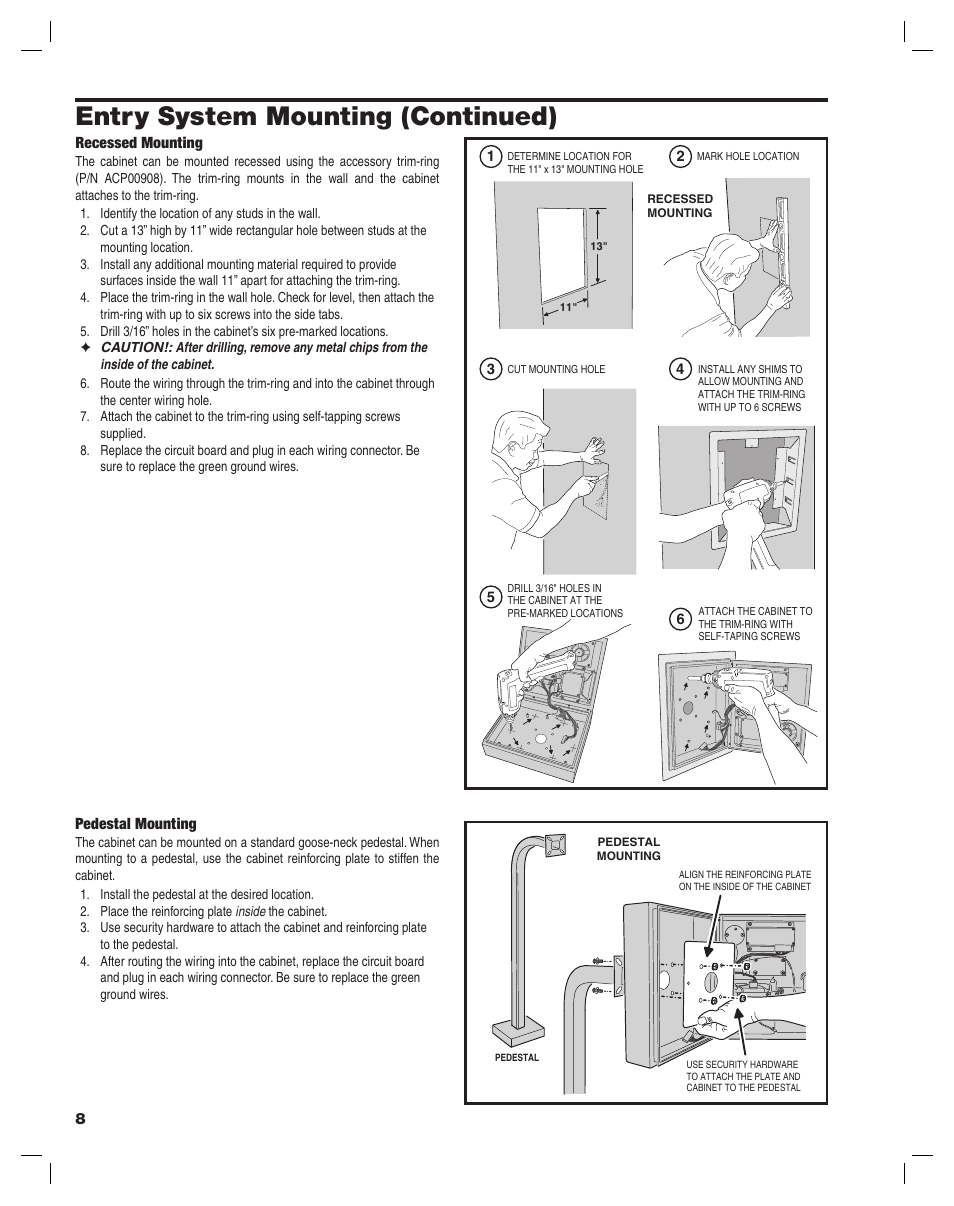 Entry system mounting (continued) | Controlled Products Systems Group AE-500 User Manual | Page 8 / 28