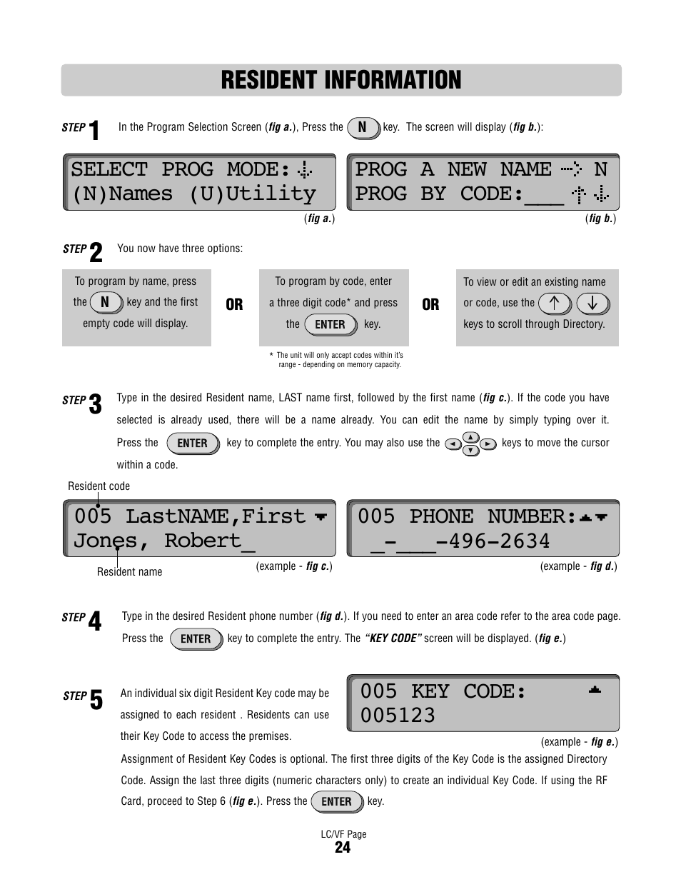 Resident information | Controlled Products Systems Group DIALCODE User Manual | Page 25 / 40