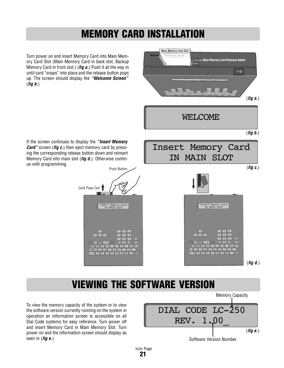 Memory card installation, Viewing the software version | Controlled Products Systems Group ICON26 User Manual | Page 22 / 44