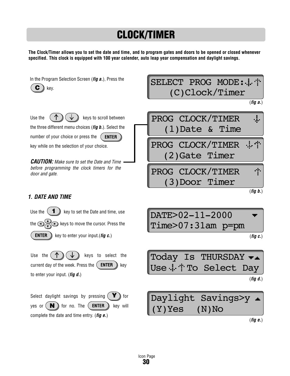 Clock/timer | Controlled Products Systems Group ICON26 User Manual | Page 31 / 44