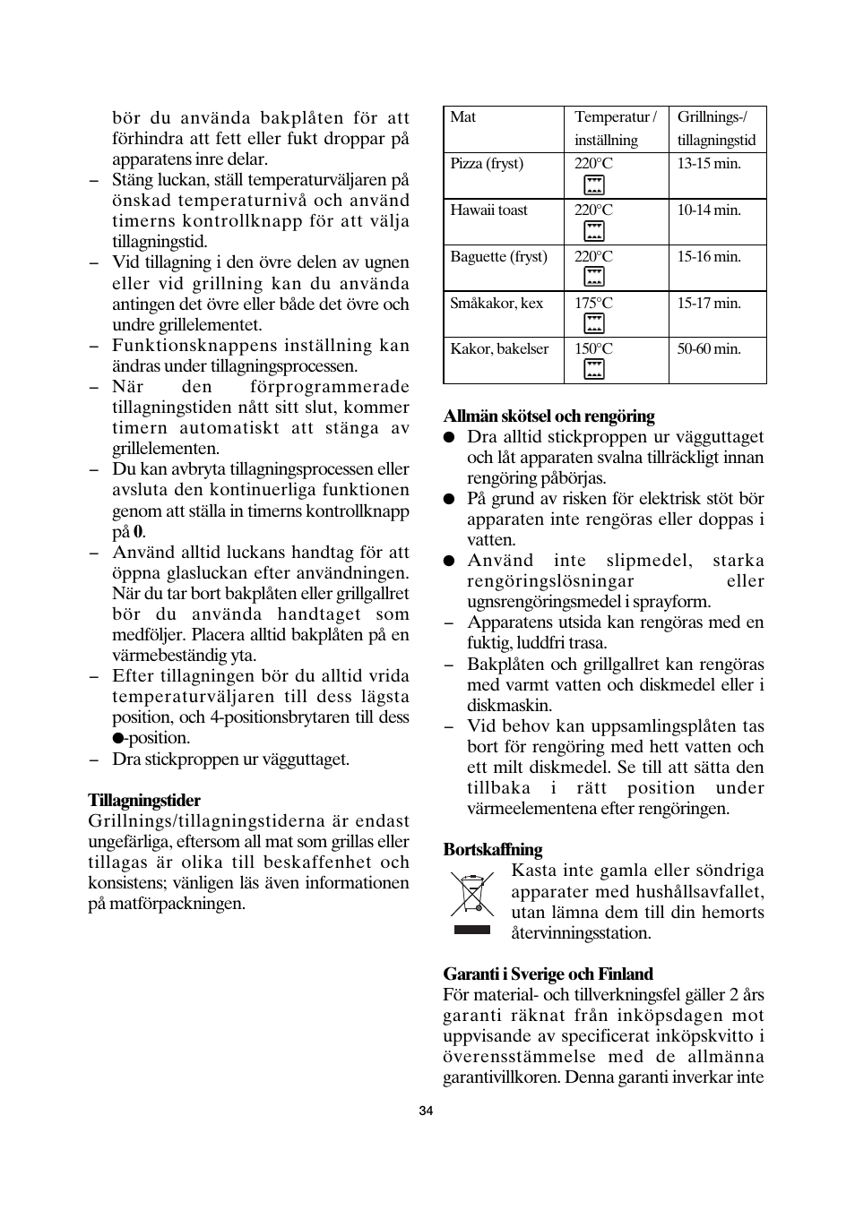 SEVERIN TO 2034 User Manual | Page 34 / 54