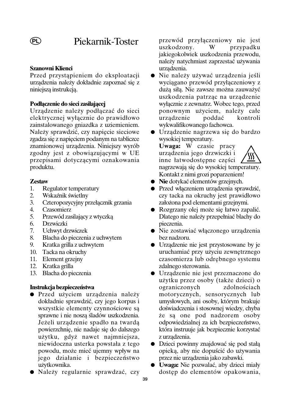 Piekarnik-toster | SEVERIN TO 2034 User Manual | Page 39 / 54