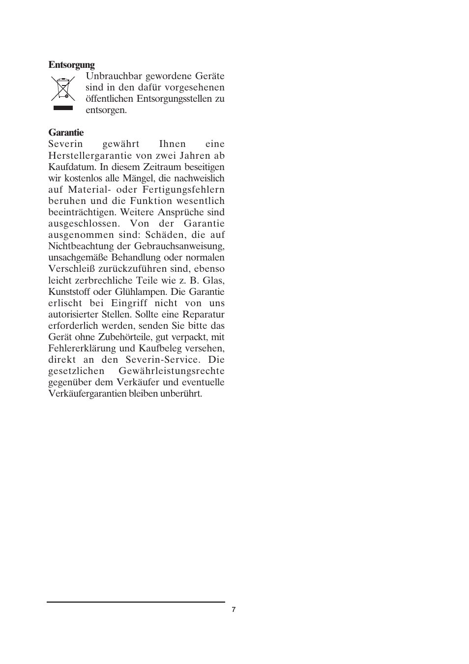 SEVERIN TO 2034 User Manual | Page 7 / 54