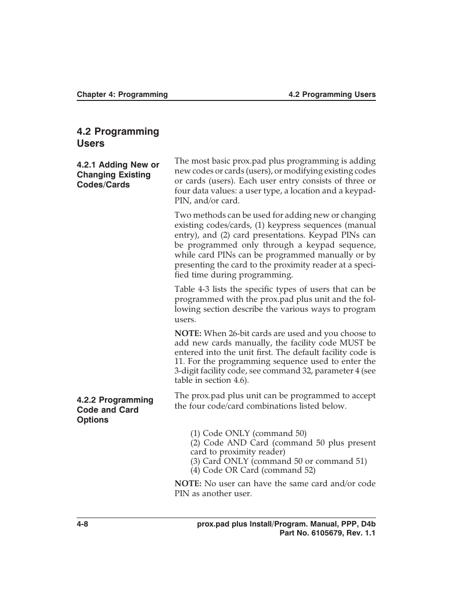 2 programming users | Controlled Products Systems Group 0-205679 User Manual | Page 60 / 112