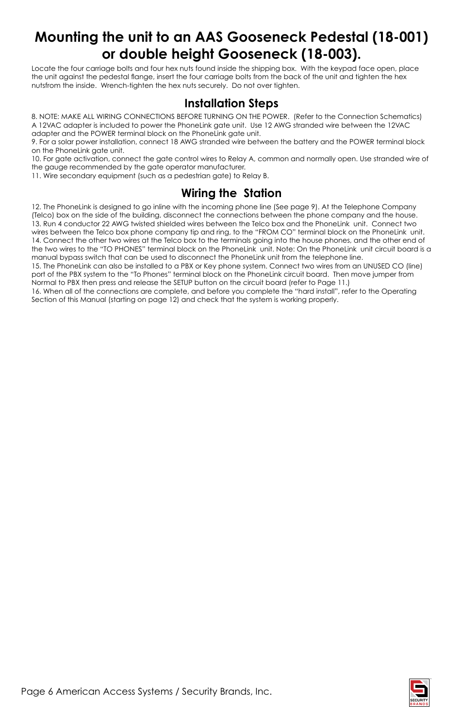 American Access Systems PhoneLink User Manual | Page 6 / 18