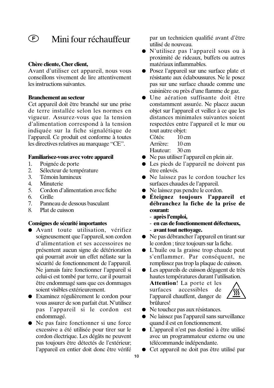 Mini four réchauffeur | SEVERIN TO 2030 User Manual | Page 10 / 46