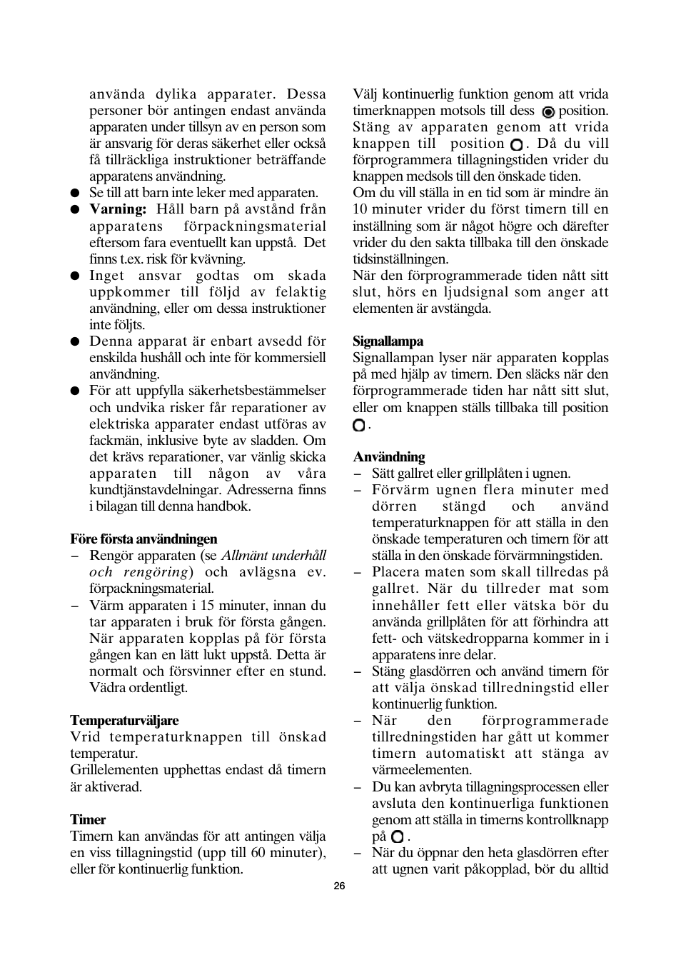 SEVERIN TO 2030 User Manual | Page 26 / 46