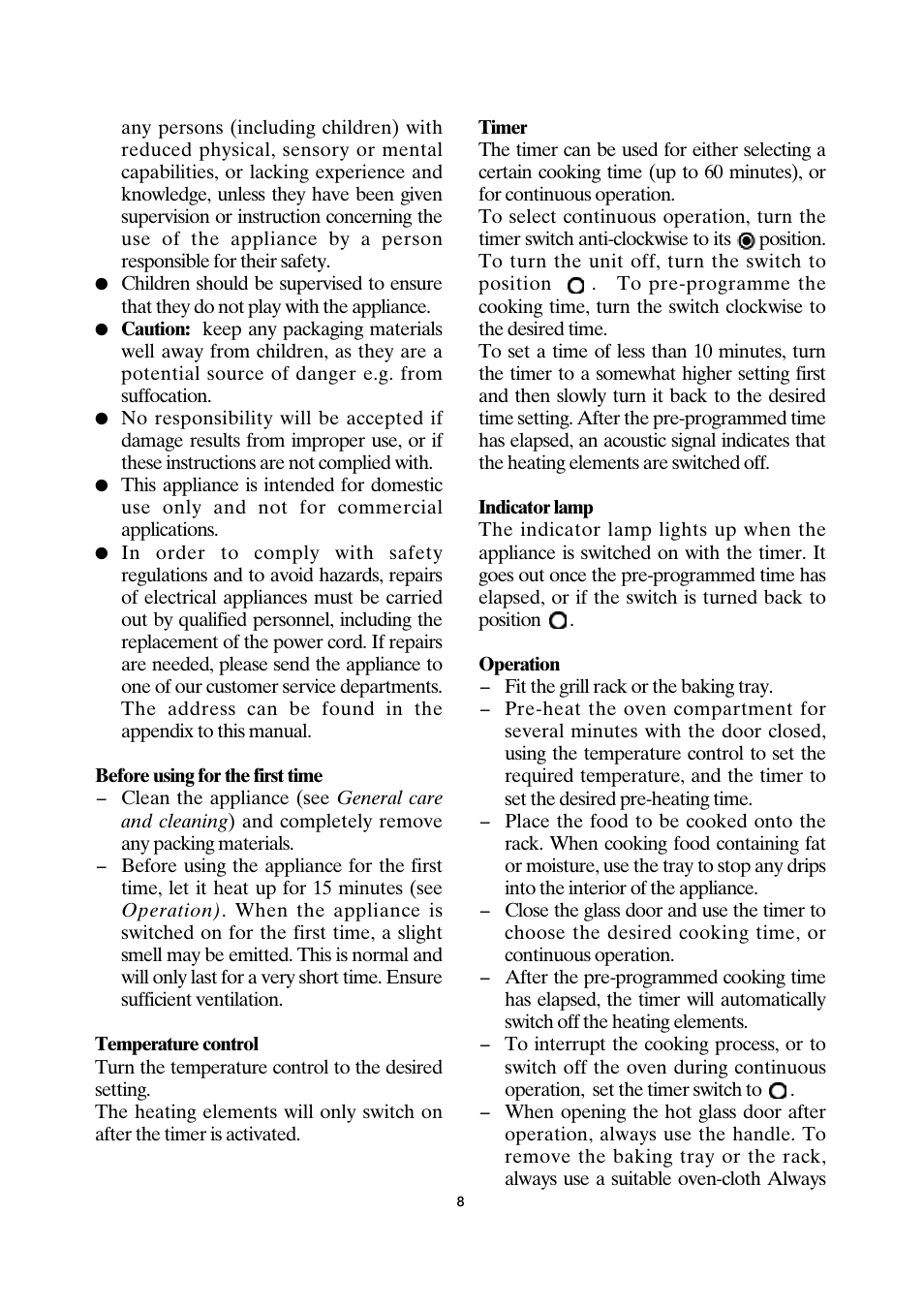 SEVERIN TO 2030 User Manual | Page 8 / 46