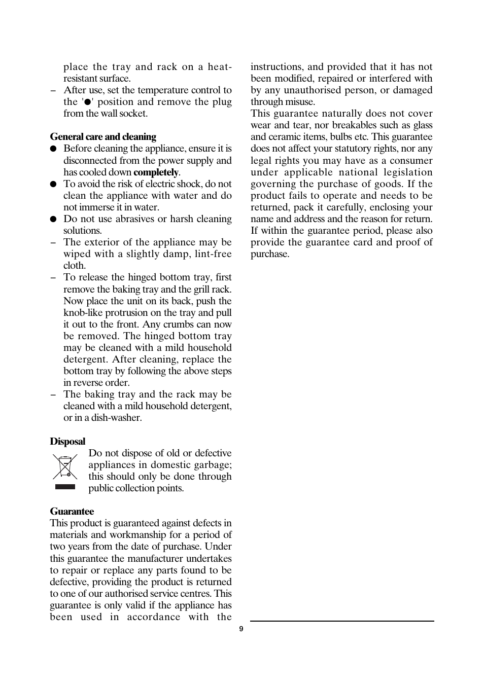 SEVERIN TO 2030 User Manual | Page 9 / 46