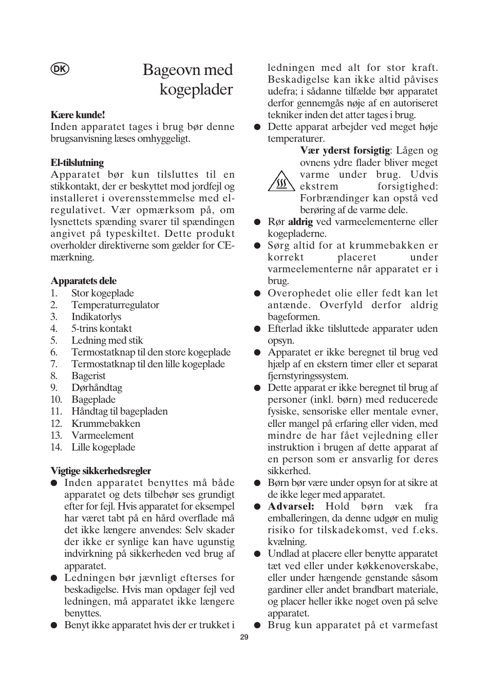 Bageovn med kogeplader | SEVERIN KH 2043 User Manual | Page 29 / 58