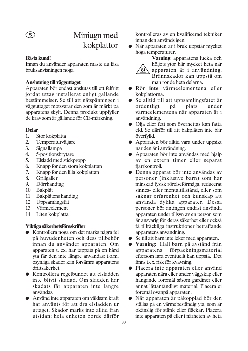 Miniugn med kokplattor | SEVERIN KH 2043 User Manual | Page 33 / 58