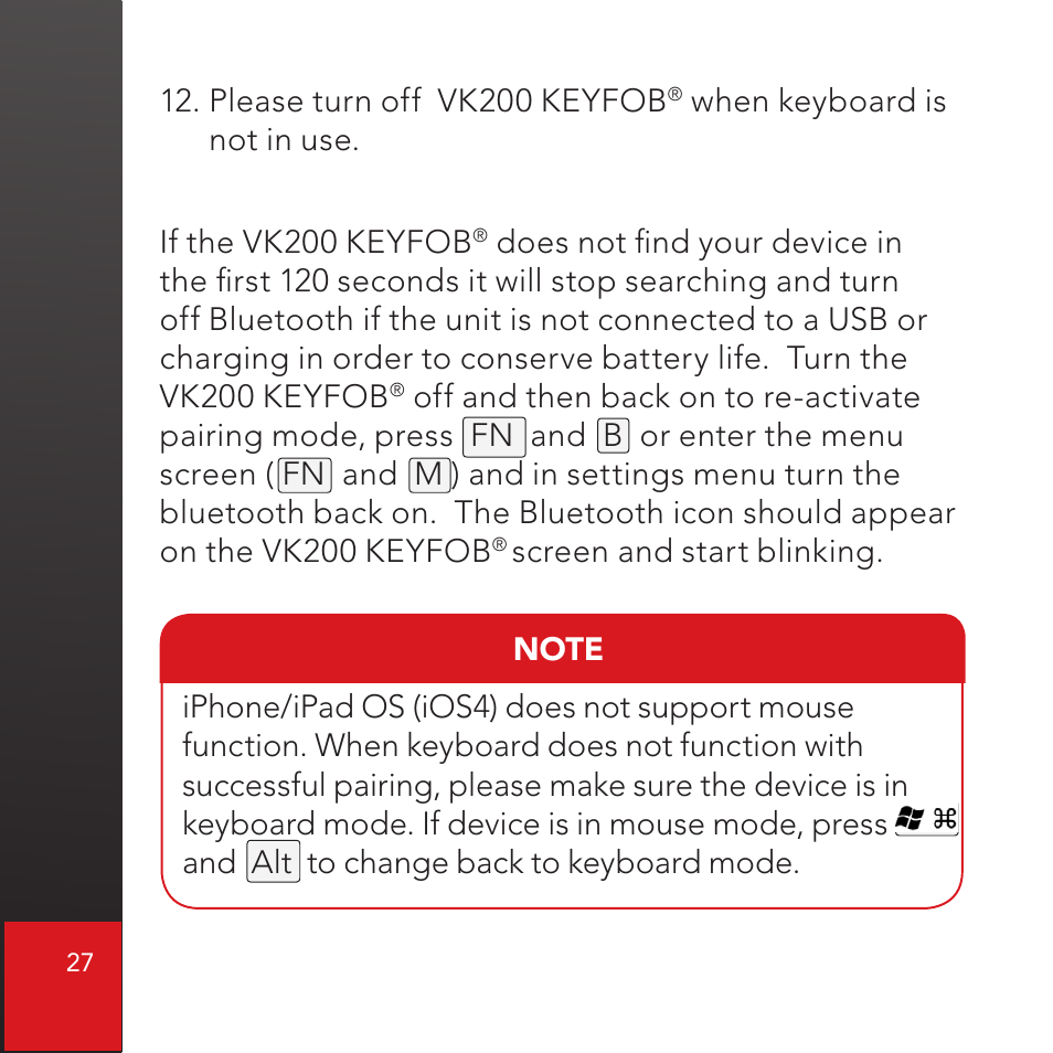 CTX Virtual Technologies The VK200 KEYFOB Virtual Keyboard User Manual | Page 28 / 49