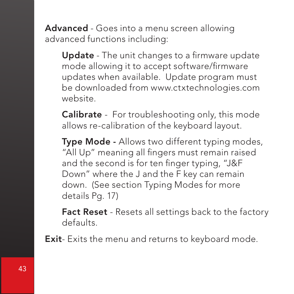 CTX Virtual Technologies The VK200 KEYFOB Virtual Keyboard User Manual | Page 44 / 49