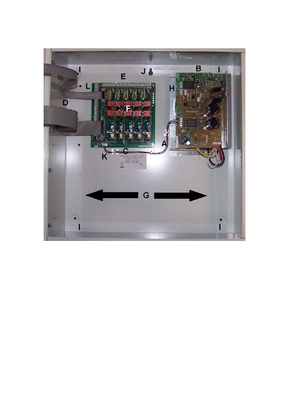 Layout of internal components | Custom Electronics AOV Multi Zone User Manual | Page 9 / 17