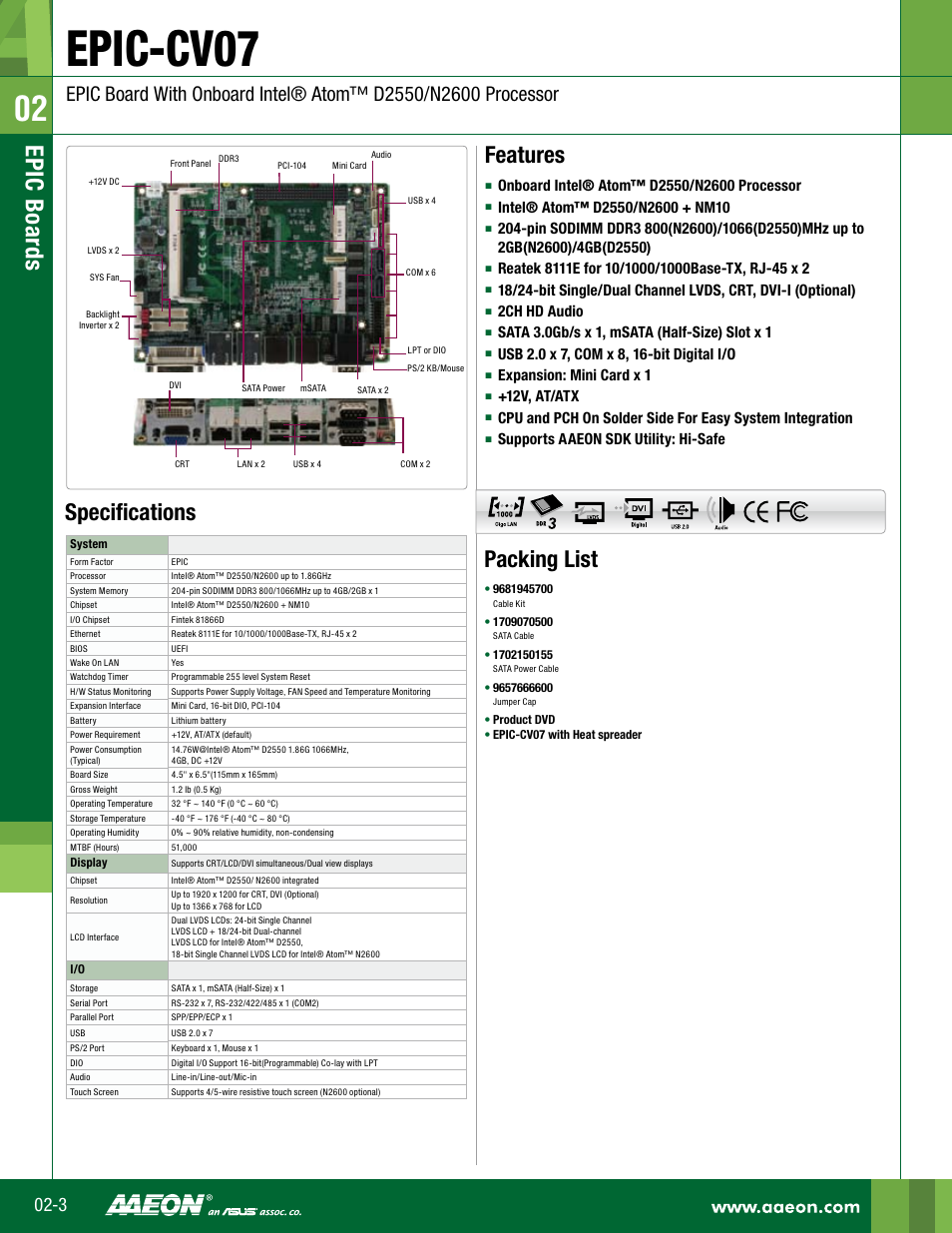 Impulse EPIC-CV07 User Manual | 2 pages