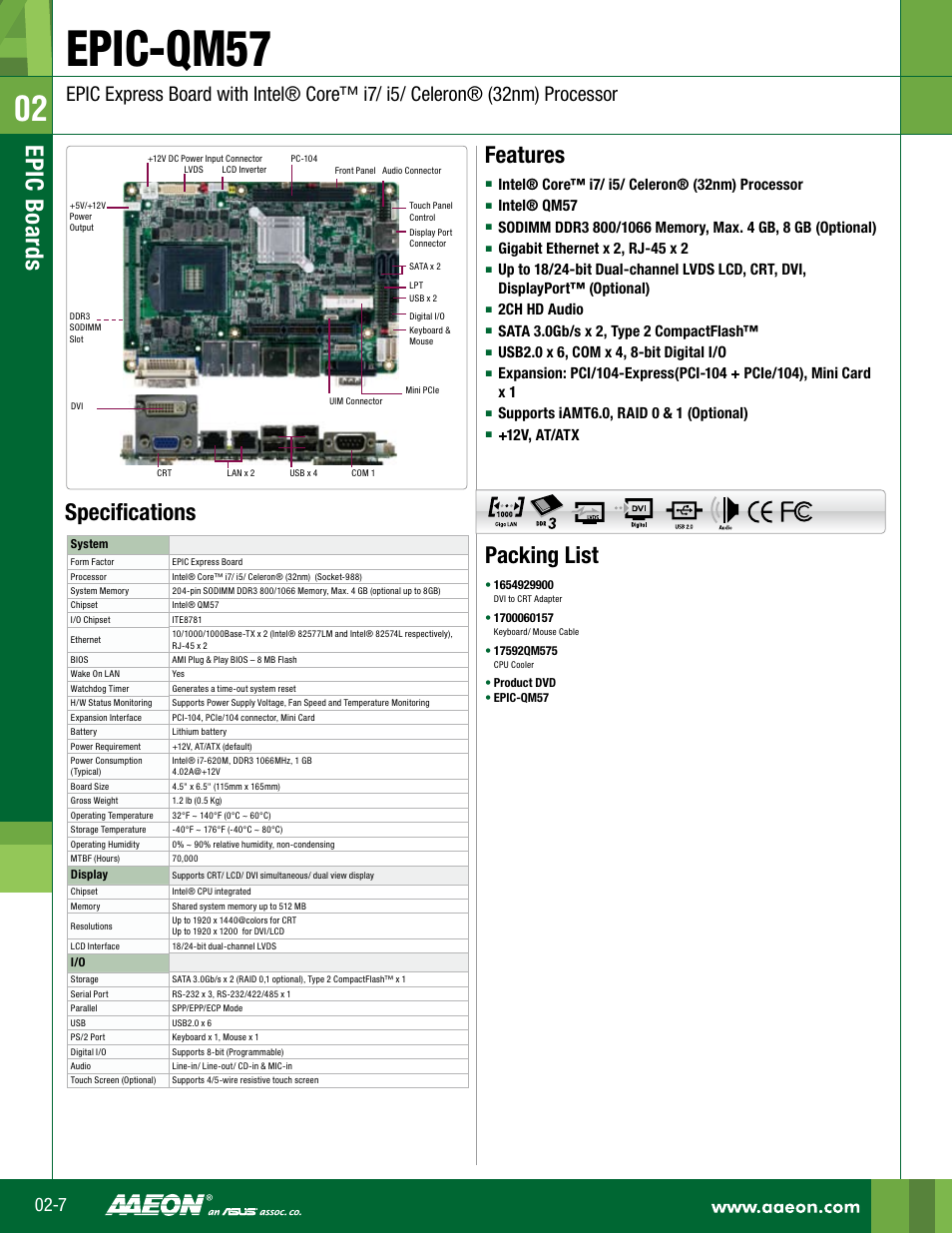 Impulse EPIC-QM57 User Manual | 2 pages