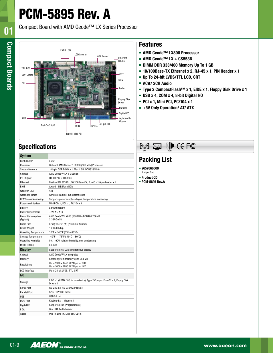 Impulse PCM-5895 Rev. A User Manual | 2 pages