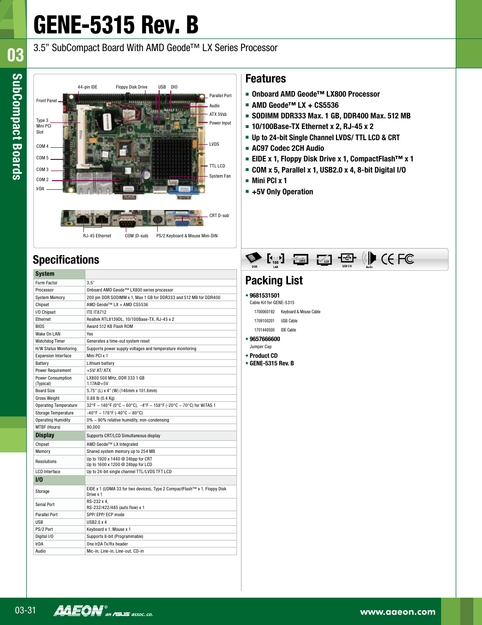 Impulse GENE-5315 Rev. B User Manual | 2 pages