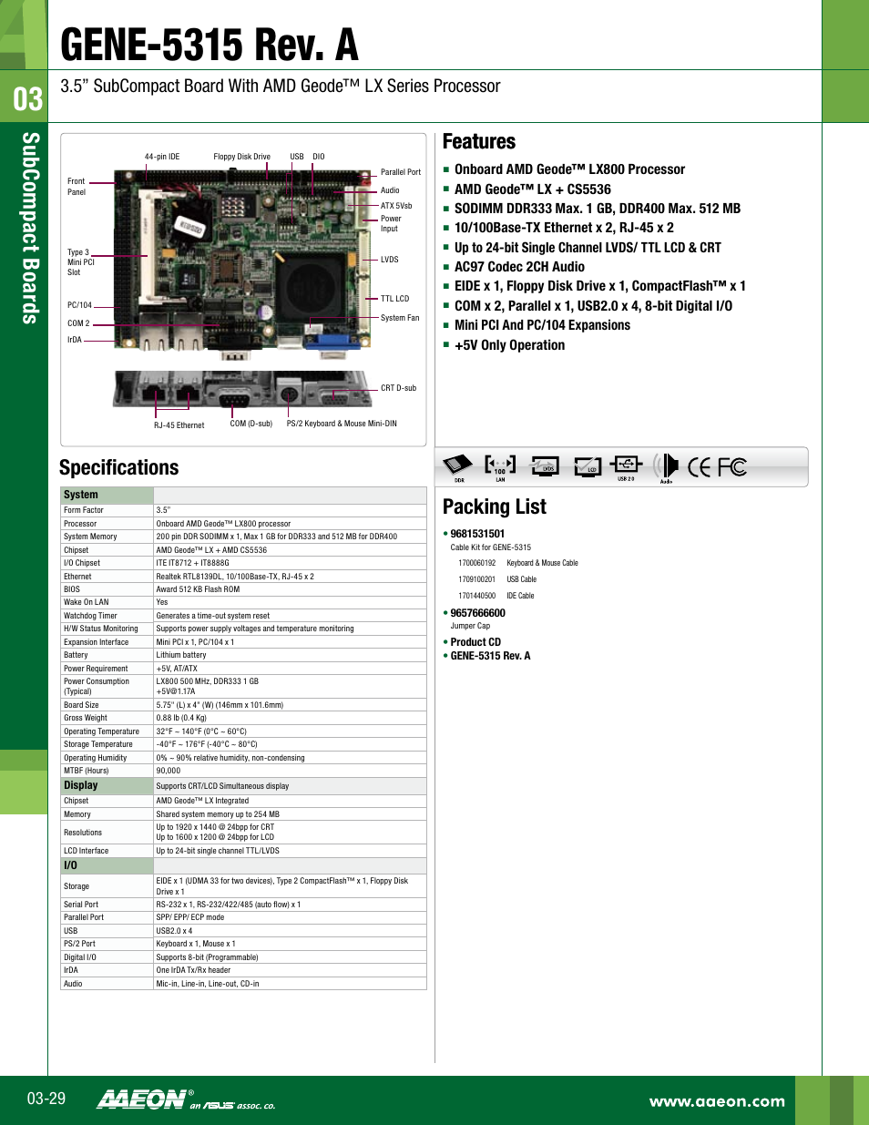 Impulse GENE-5315 Rev. A User Manual | 2 pages