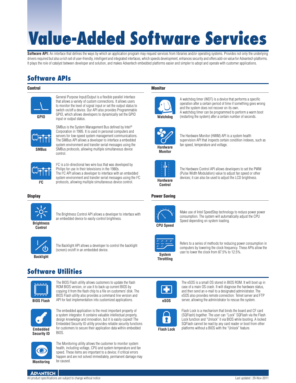 Value-added software services, Software apis, Software utilities | Impulse PCM-9363 User Manual | Page 3 / 3