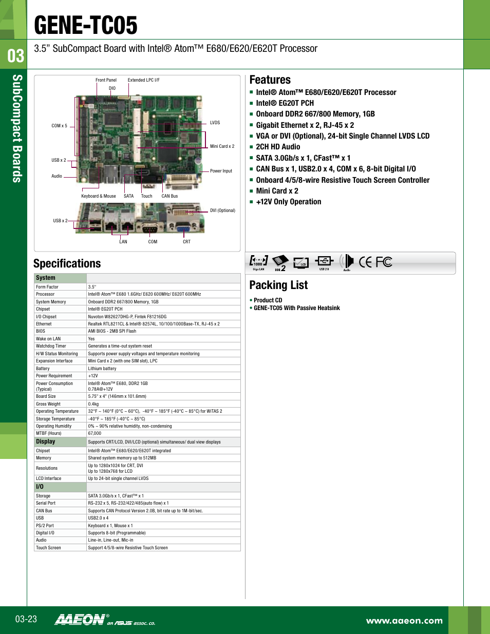 Impulse GENE-TC05 User Manual | 2 pages