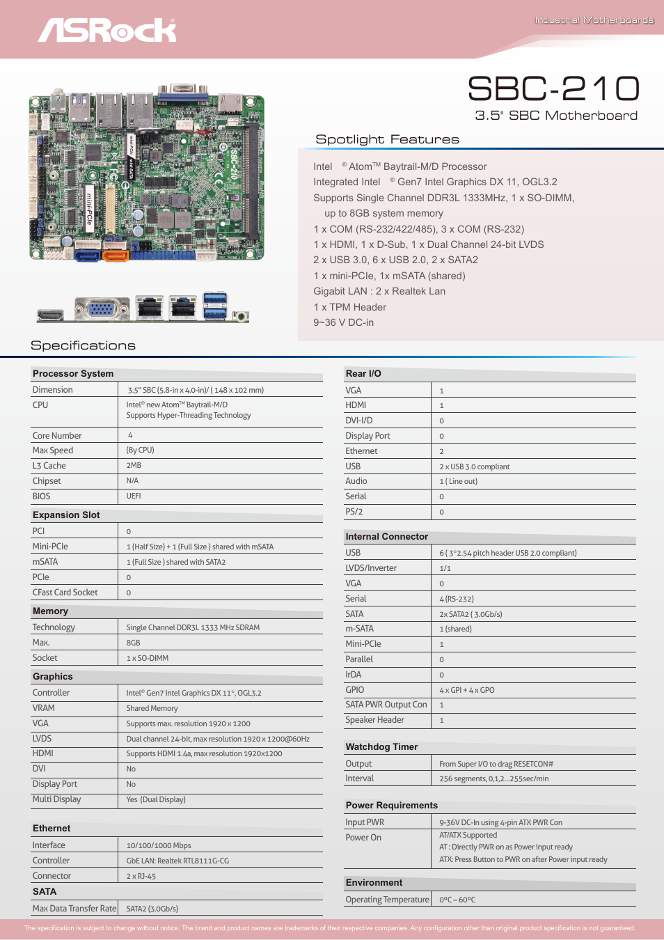 Impulse SBC-210 User Manual | 1 page