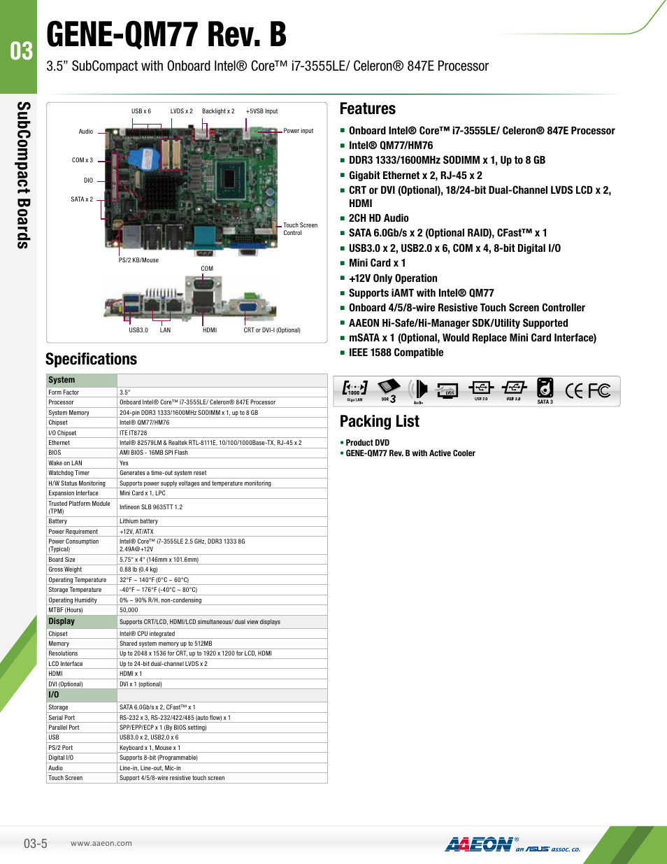 Impulse GENE-QM77 Rev B User Manual | 2 pages