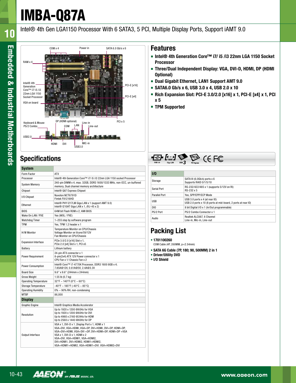 Impulse IMBA-Q87A User Manual | 2 pages