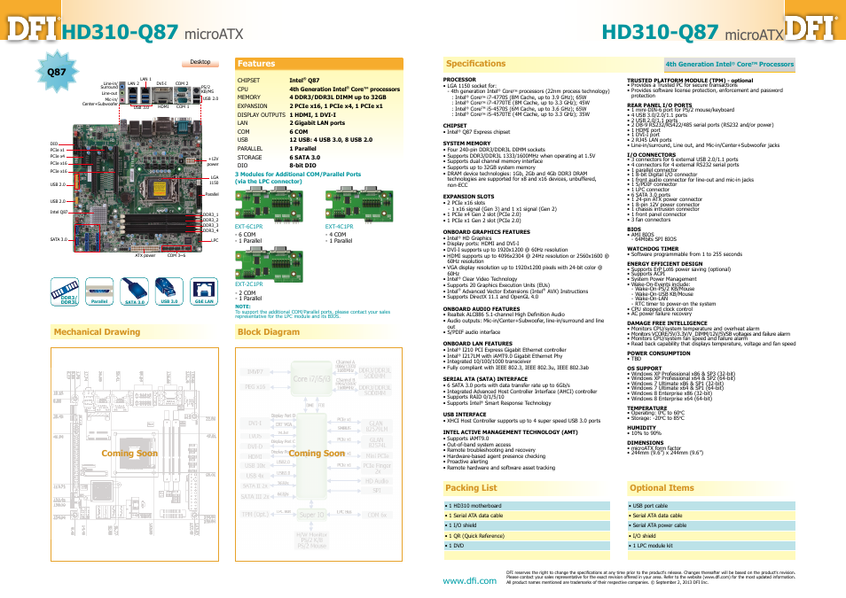 Impulse HD310-Q87 User Manual | 1 page