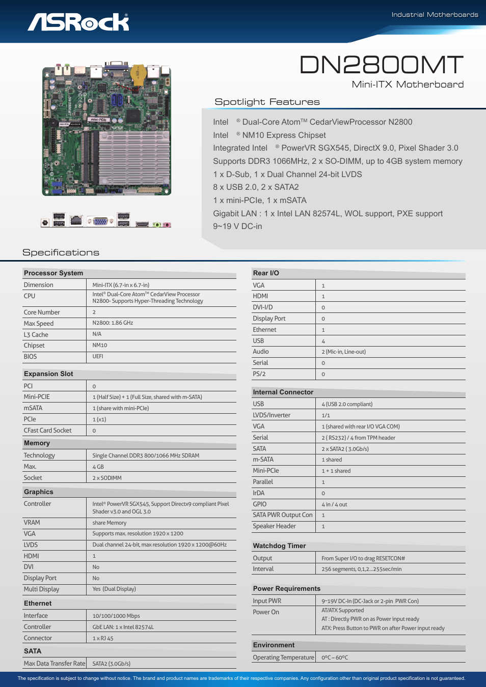 Impulse DN2800MT User Manual | 2 pages