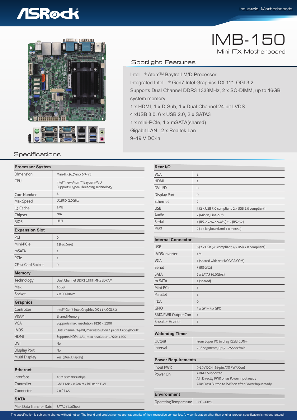 Impulse IMB-150 User Manual | 2 pages