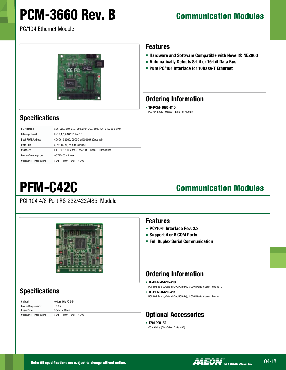 Impulse PCM-3660 User Manual | 1 page