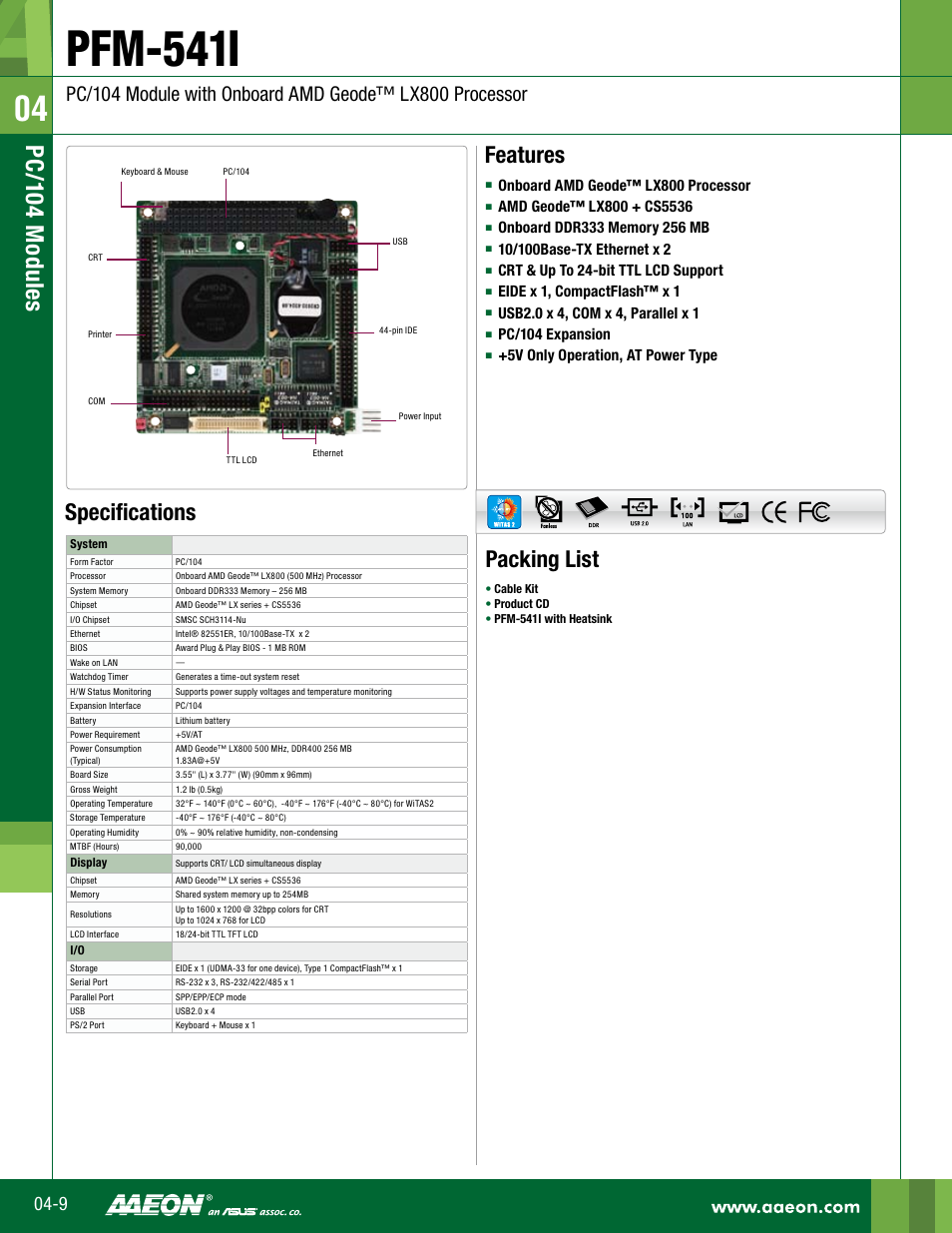 Impulse PFM-541I User Manual | 2 pages