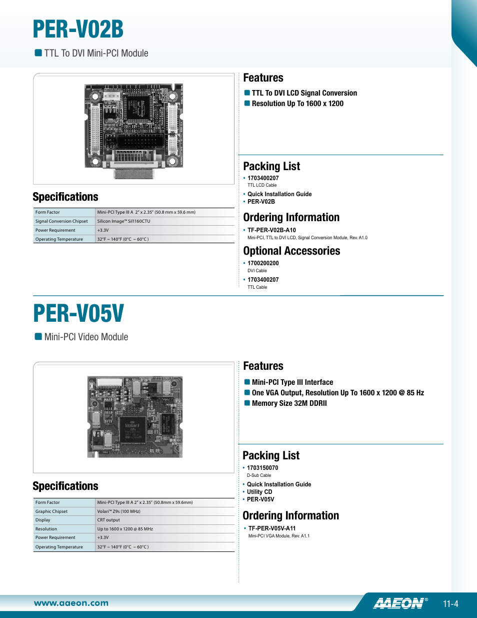 Impulse PER-V05V User Manual | 1 page