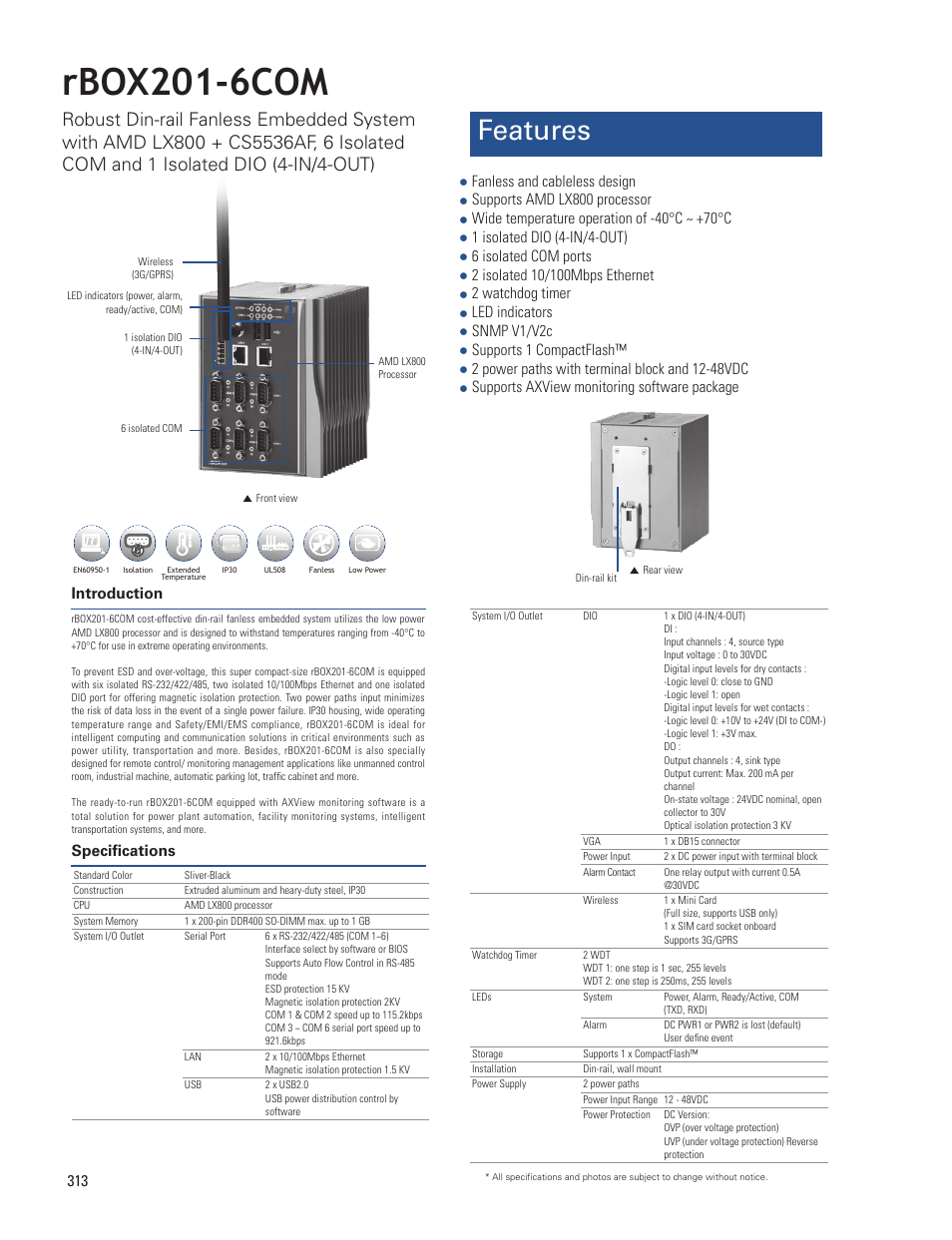 Impulse rBOX201-6COM User Manual | 2 pages